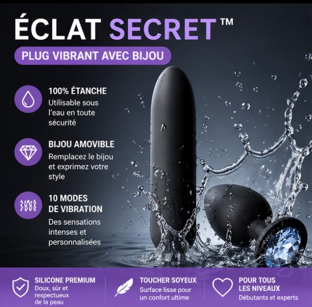 Plug Anal Vibrant Étanche – 10 Vibrations & Bijou Amovible