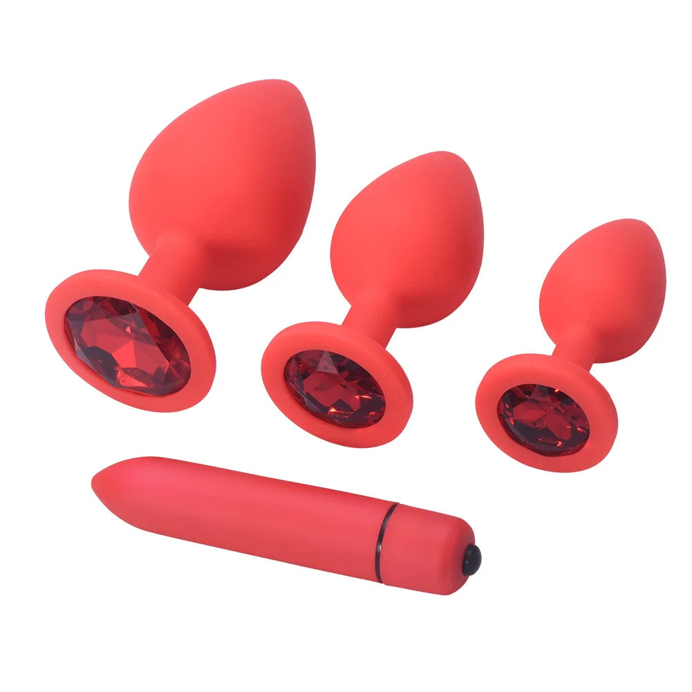 Plug Anal Vibrant Étanche – 10 Vibrations & Bijou Amovible