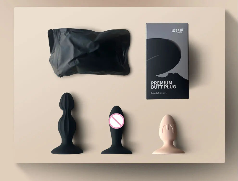 DRY WELL Sex toys anaux pour hommes et femmes, kit d'entraînement avec plugs anaux en silicone, masseur prostatique pour femmes et hommes, pour adultes et couples